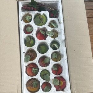 Decorative Glazed Beaded Fruit Tree Ornaments 21 total